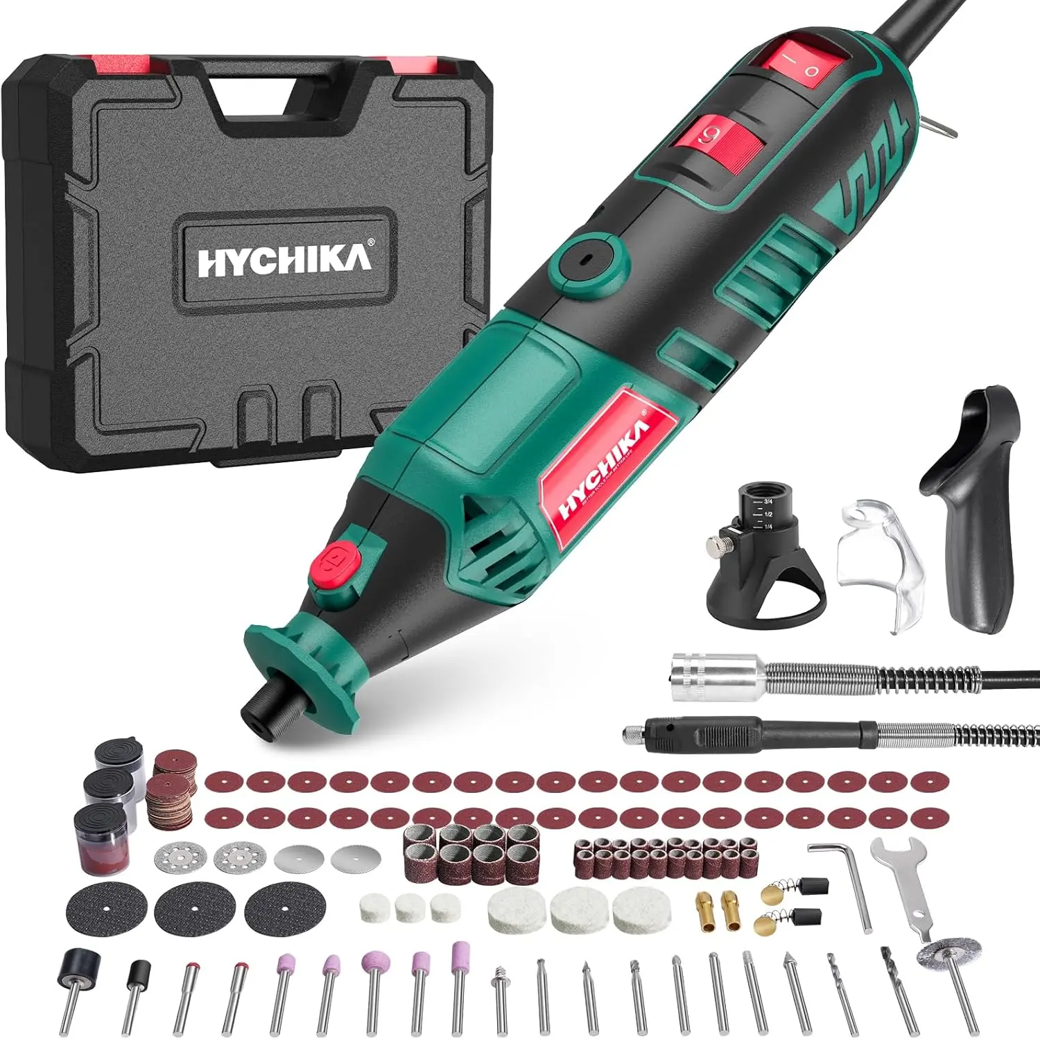 180W Rotary Tool Kit, Variable Speed(8000-35000RPM) wiith Flex Shaft & 173 Accessories Perfect for Cutting/Detail Sanding/Engraving/Carving/Polishing Drill Power Tool