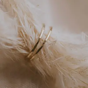 Hello Adorn Tiny Hammered Band - Any Occassion Stacking Ring - Fashion Accessory