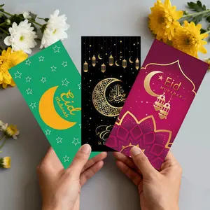 6pcs/18pcs Eid Mubarak Cash Envelopes Money Cards Envelope Postcards Ramadan Moon Decoration Eid Al-fitr Invitation Supplies