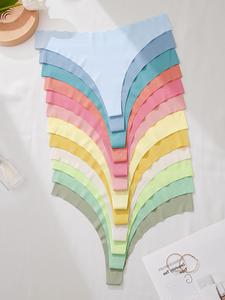 women's solid scallop trim thong, soft comfy breathable seamless drop waist panties for daily wear, underwear for women, ladies underwear for all seasons, panties collection, regular fit womenswear, seamless undergarment