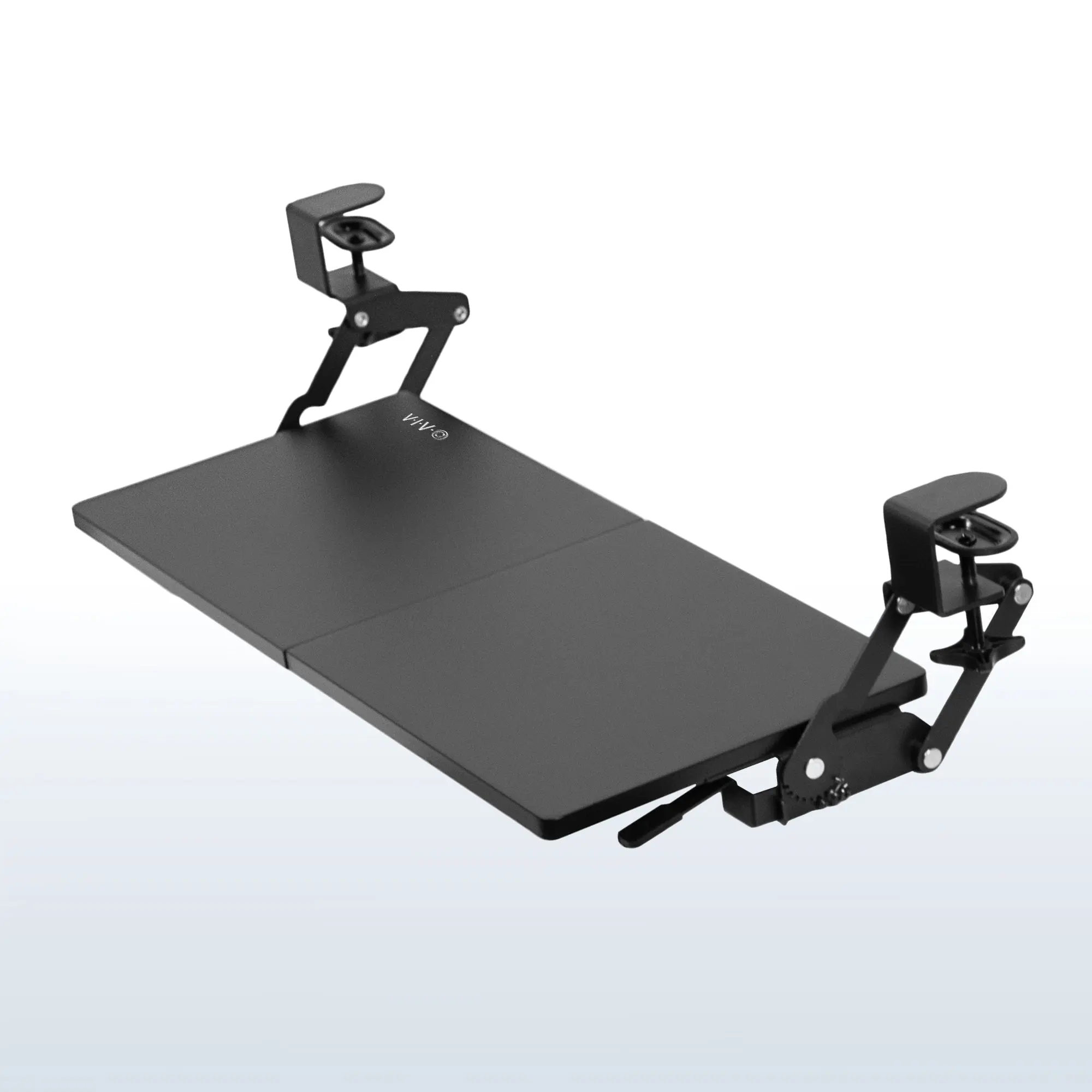 Clamp-On Laptop Computer Tray, Desk Accessories with Swing Adjust Height Adjustment
