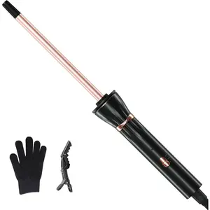 3/8 Inch Curling Iron,9mm Tiny Curling Wand,Ceramic Small Barrel Curling Iron with Adjustable Temperature,Fast Heating,for Short & Long Hair