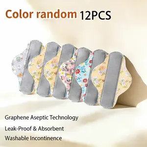 12PCS Reusable Graphene Incontinence Pads – Leak-Proof, Washable, Heavy Absorbency, Odor Control – Premium Protection for Women, Elderly & Postpartum – Sustainable Alternative to Disposable Pads (Not Recommended for Menstrual Use)