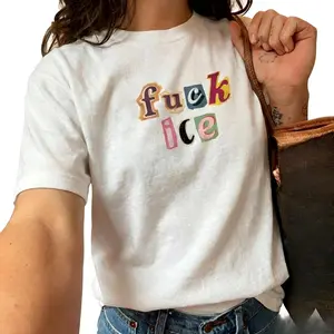 Anti Ice Magazine Letter Tee, Fuck ICE Y2K Crop Top, Protect Immigrants Tee, No Human Is Illegal Top, Activist Graphic  Tee,