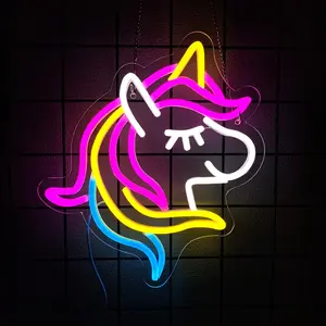 Unicorn Neon Sign for Wall Decor, USB Powered Unicorn Led Signs for Bedroom Kids Room， also artistic decorations for Christmas, banquets, weddings, birthdays, parties, and New Year's events，Perfect Gifts Unicorn Lights for Girls