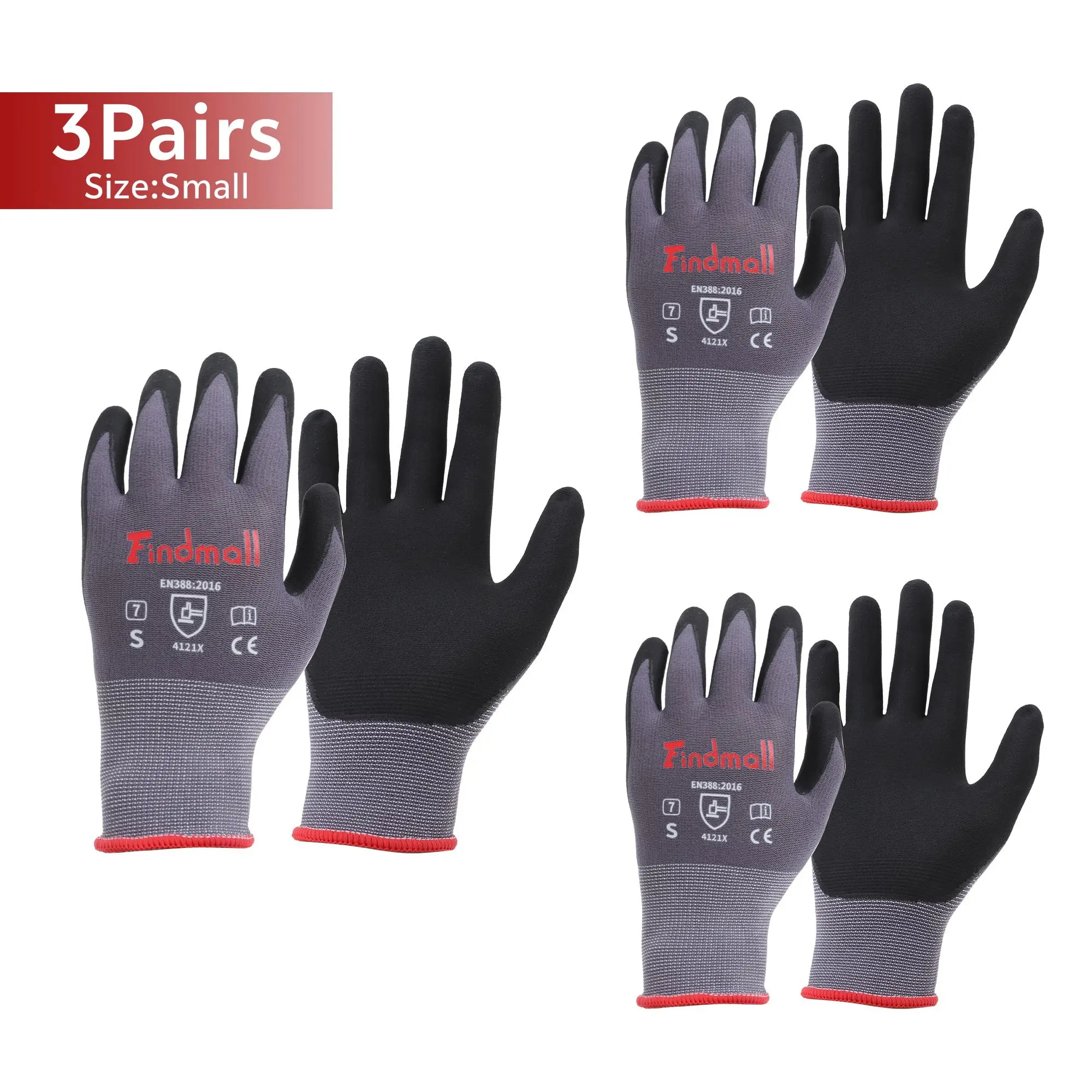 3 Pairs Small Work Gloves