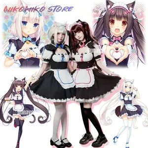 Vanilla Cosplay Costume In Stock Maid Dress Maid Outfit NEKOPARA Chocola Vanilla OVA Maid Game Uniform Cat Neko Girl Women