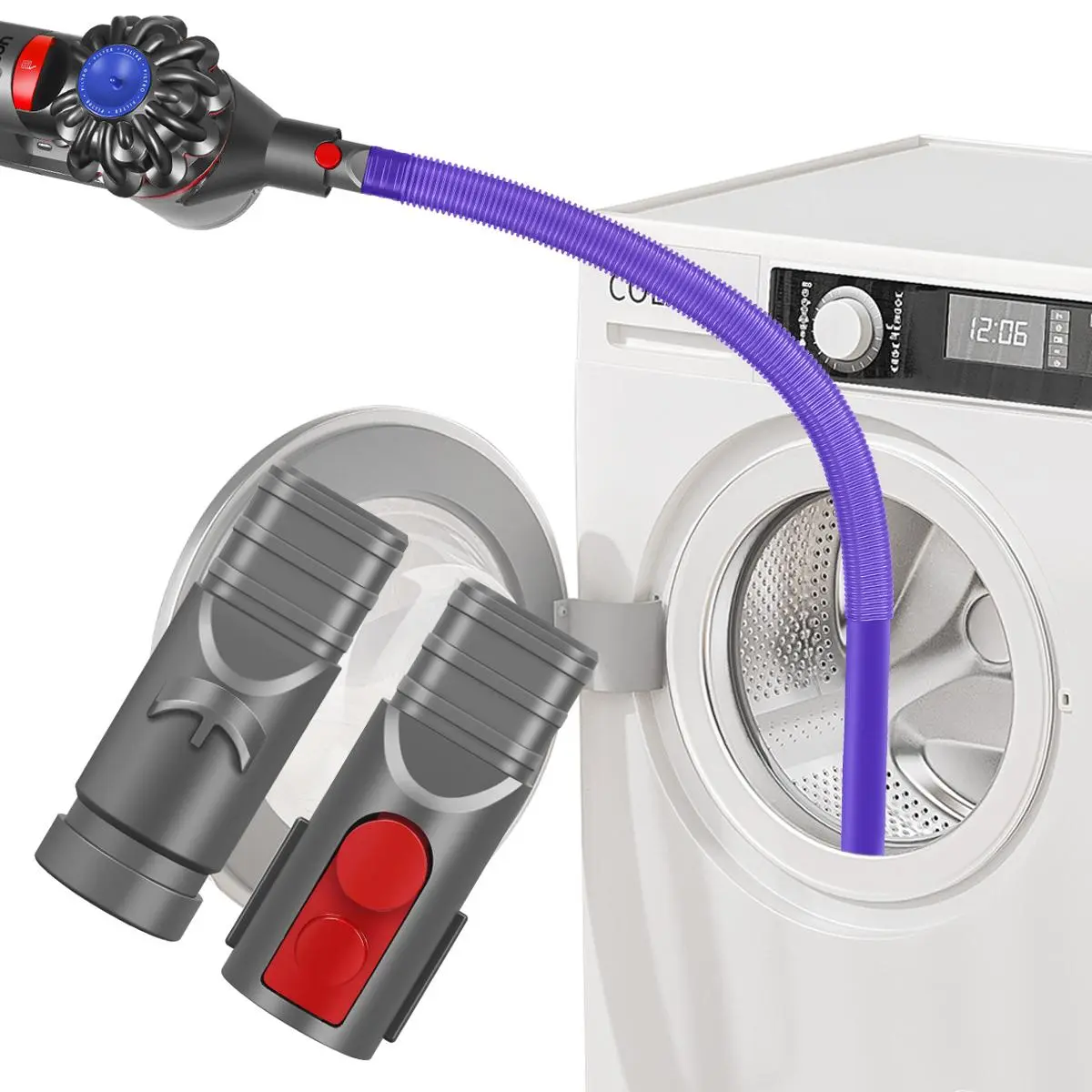 Dryer Vent Cleaner Tool Kit, 1 Set Vacuum Hose Attachment for Dyson V15 V12 V11 V10 V8 V7 V6 Vacuum Cleaners, Lint Remover, Dryer Lint Vacuum Attachment, House Cleaning Gadgets