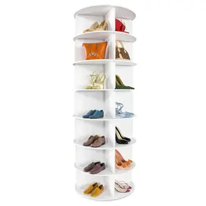 7 Tier Rotating Shoe Rack Tower, Free Standing 360 °         Shoe Organizer Lazy Susan, Bag Display Rack  Round Carousel, Neat And Elegant Shoe  Solution storage