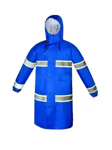 Safety Rain-Coat, Rain-Wear Rain Trench Coat Blue