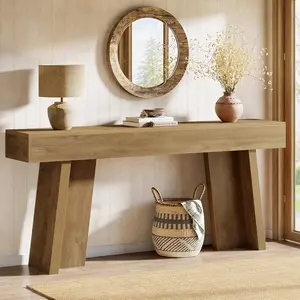 LITTLE TREE 70.9-Inch Long Console Table, Farmhouse Narrow Entryway Table Behind The Couch for Living Room, Hallway, Entrance, Foyer