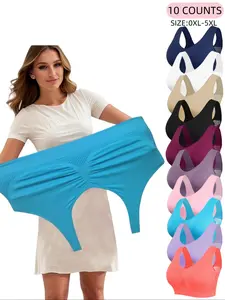 Plus Size Women's Plain Hollow Out Wireless Seamless Bra, No Padding,Breathable Comfortable Shockproof Bra for Daily Wear, Women's Lingerie for All Seasons