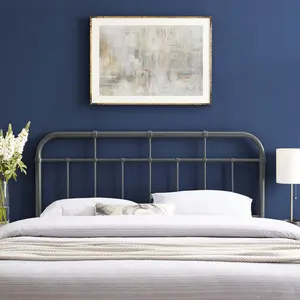 Modway Alessia Twin Metal Headboard in Gray