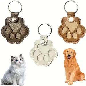 2PCS Cute Animal Paw Print Keychain Pet Hair Collector with Key Ring & Metal Buckle Multifunctional Dog Cat Hair Holder Decorative Key Organizer for Pet Owners Portable Gift for Dog Cat Lovers Black Brown Beige White Playful Design Quality Accessory hello