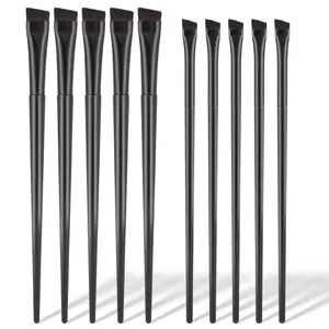CHRISTMAS GIFT  10PCS Angled Eyebrow and Eyeliner Brush Set, Ultra-Thin Flat Eyebrow Tint and Eyeshadow Applicator Brushes for Precise Eye Makeup