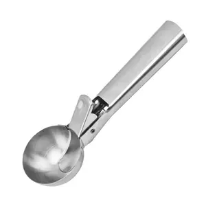 Stainless Steel Ice Cream Scoop with Trigger – Heavy Duty Cookie Scoop, Fruit Baller & Melon Scoop Tool，DessertTools