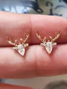 Cute Deer Antler Christmas Earrings for Girls, Perfect for Parties & Gifts, Ideal for Daily Wear & Elegant Casual, High Quality Earrings