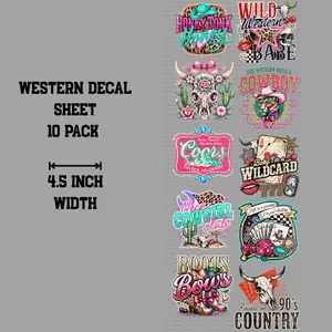 Western UVDTF Decal Sheets, 10-Pack
