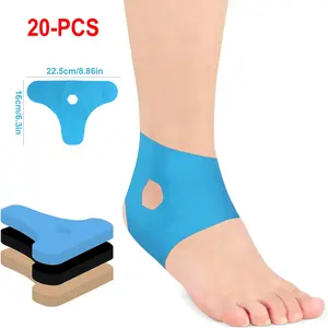 20pcs Precut Kinesiology Tape for Ankle, Blue/Black/Beige Elastic & Latex-Free Sports Tape for Workout,Running,Athletic -  Kinesiology Patch for Muscle Support & Stability