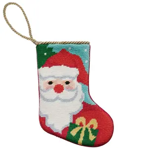 Santa Embroidered Mini Stocking