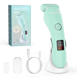 Solimpia Electric Hair Remover for Women, Home Use Razor, Underarm, Body, Bikini Hair Trimmer, Full Body Washable, LED Display, USB Charging, Bikini Shaver