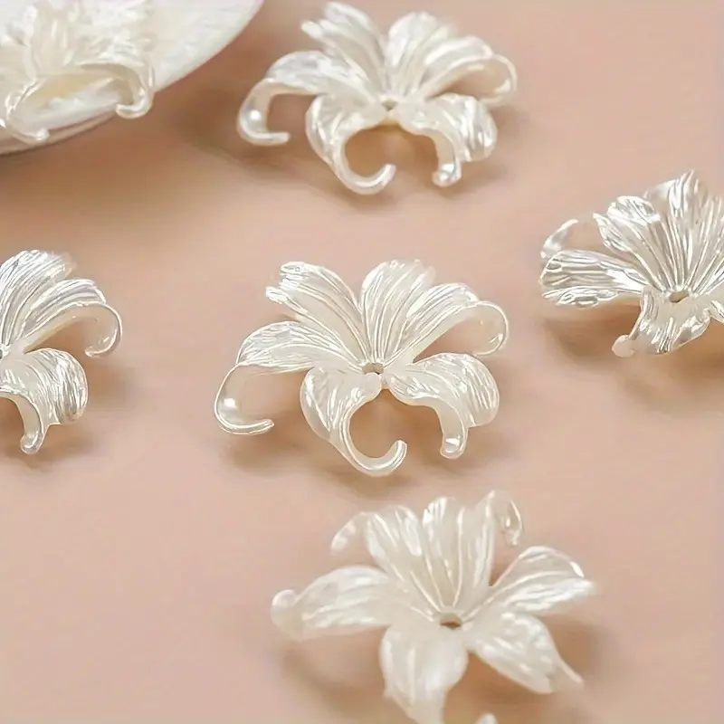 30pcs Iris Flower Plastic Beads for DIY Jewelry Making Diy Craft Embellishments - Ideal for Handcrafted Necklaces, Earrings & Keychains, Jewelry Making Supplies