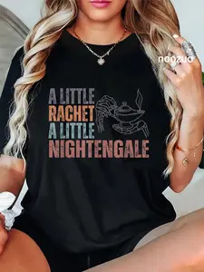100% Cotton A Little Ratchet A Little Nightengale, Funny RN Nurse T-Shirt