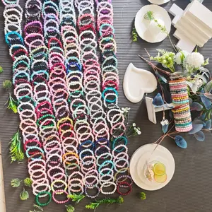 40pcs Mix Bohemian Glass Bead Bracelets - Multicolor Random Bead Colors, Unisex Glass Beaded Arm Bands for Daily Wear, Valentine's Gifts, Year-Round Accessory