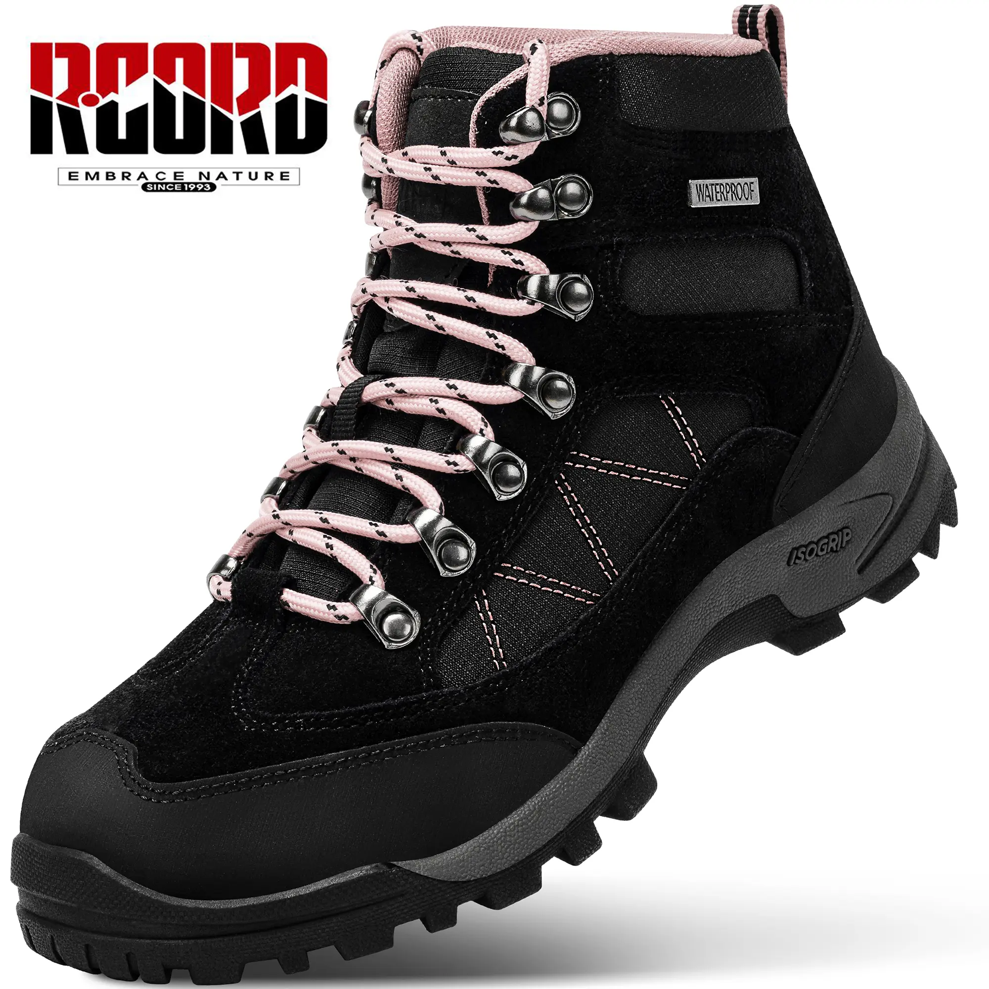 R CORD Women Hiking Boots for Outdoors Waterproof Ankle Support  Backpacking Boots Breathable Non-Slip Durable Hiking Boots