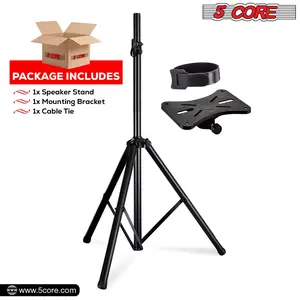 Speaker Stand Tripod Floor Tall Adjustable Up to 72 Inch DJ Studio Monitor Stands Pole Mount