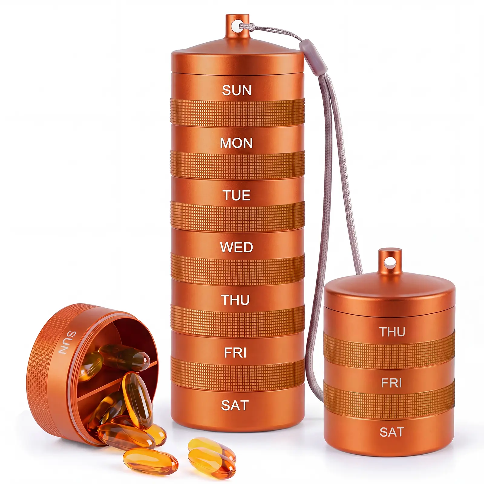 Weekly Metal Pill Organizer 2 Times a Day, Waterproof Travel Pill Case, Aluminum Alloy AM PM Pill Organizer, BPA Free 7 Day Daily Medicine Organizer Holder for Vitamin, Fish Oil, Supplement, dealsforyou, summerwins