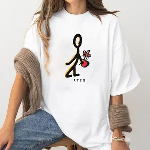 ATCQ A Tribe Called Quest T-Shirt, Minimalist Hip Hop Graphic Tee, Abstract Stick Figure Flower Heart Shirt, Urban Streetwear Music Fan Tee