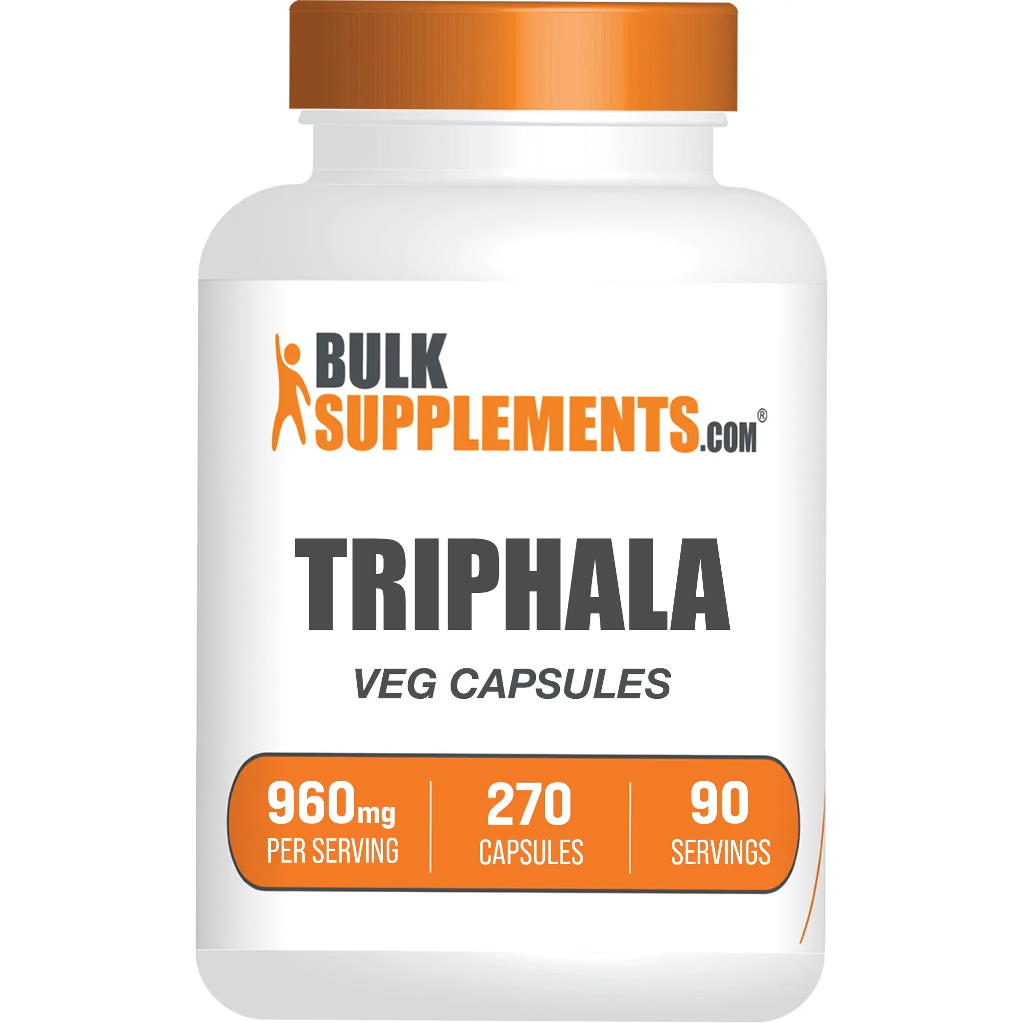 BulkSupplements Triphala Capsules - Antioxidant Rich Blend, Immune Support Nutritional Supplement for Adults, Sugar Free, Prop 65 Free, Natural Amla/Bibhitaki/Haritaki, 960mg per Serving, 270 Capsules, Vitamin-Infused, Unflavored
