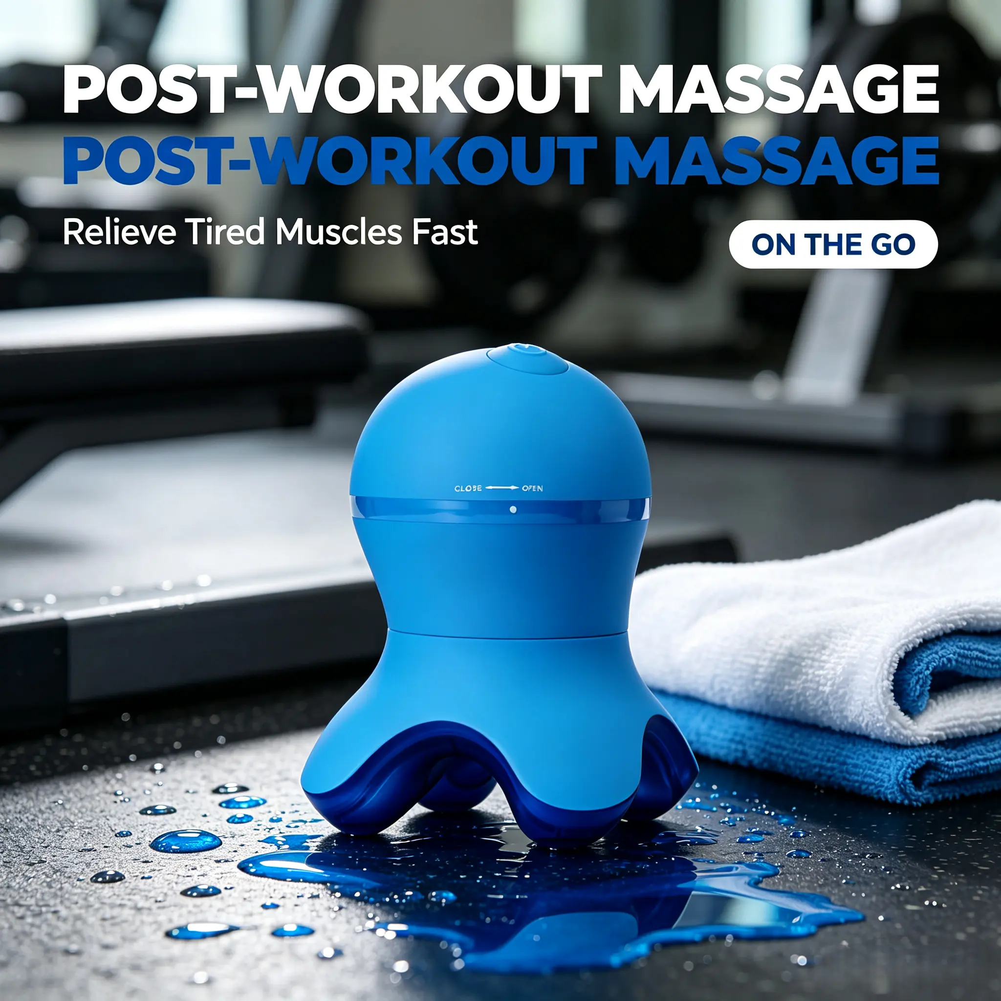 2026 New Octopus Mini Vibration Massager, Type-C Rechargeable Portable Device for Neck, Shoulder & Back, Home/Office Post-Workout Muscle Relaxation Self-Care Tool, Blue