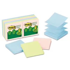 Sticky note Greener Notes R330RP-12AP Recycled Pop-Up Notes Refill- 3 x 3- Pastel- 100 Sheets/Pad- 12 Pads/Pack