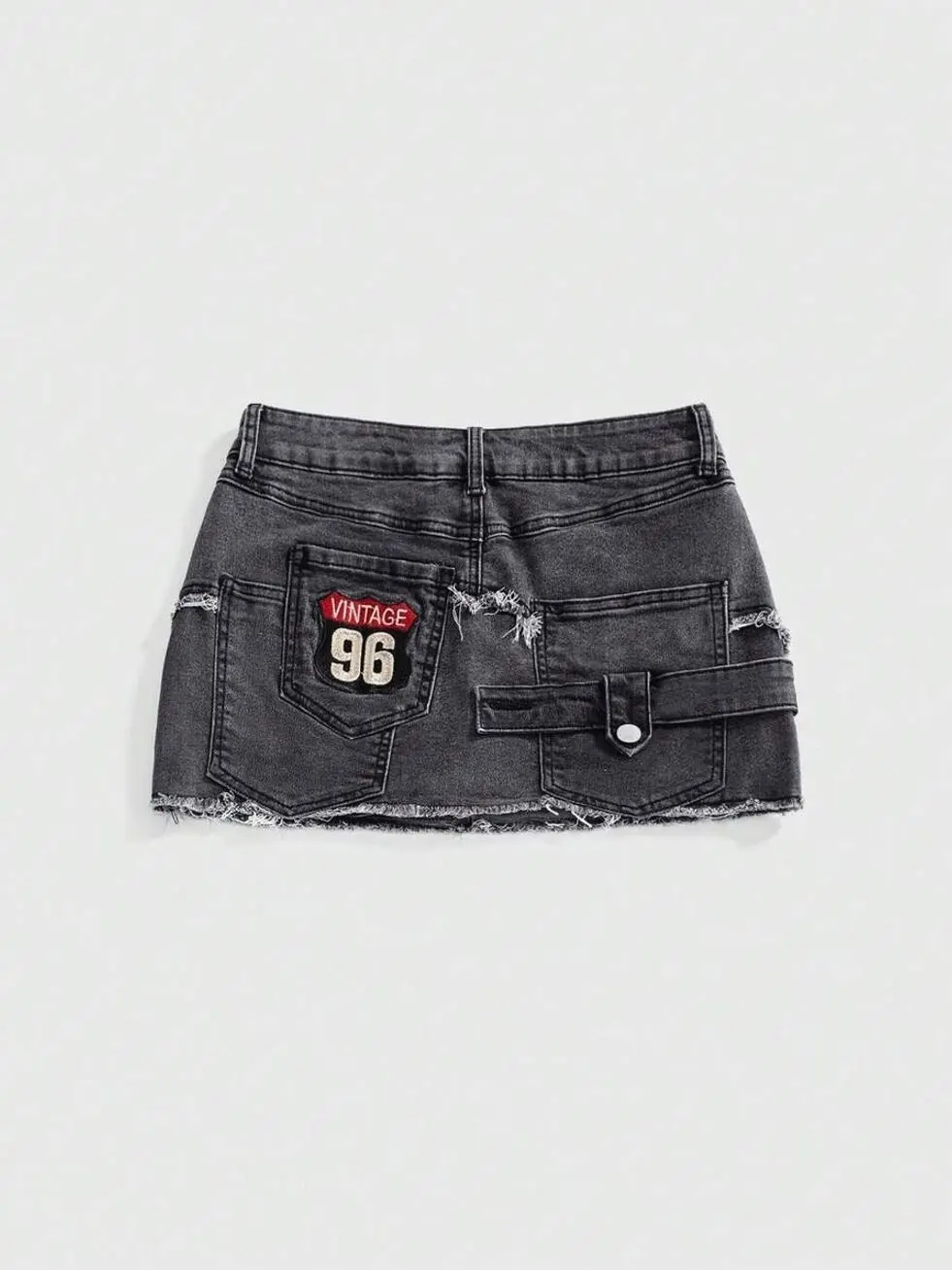 Women's Asymmetric Deconstructed Denim Mini Skirt with Frayed Hem for Casual Summer, Festival and Streetwear Outfits