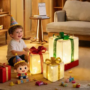 DIY Gift Box Lamp Set with 8 Light Modes and Detachable Battery Box Fairy String Lights Ideal for Home Decor and Birthday Party