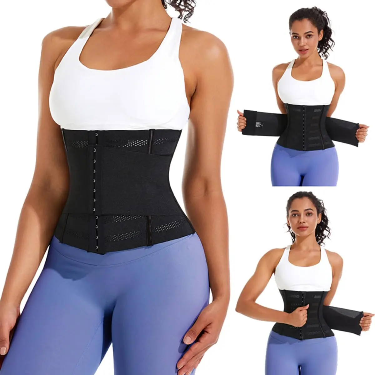 Women's Adjustable Breathable Double-Layer Inner-Breasted Abdominal Support Belt - 4-Season Universal for Fitness Exercise & Postural Support