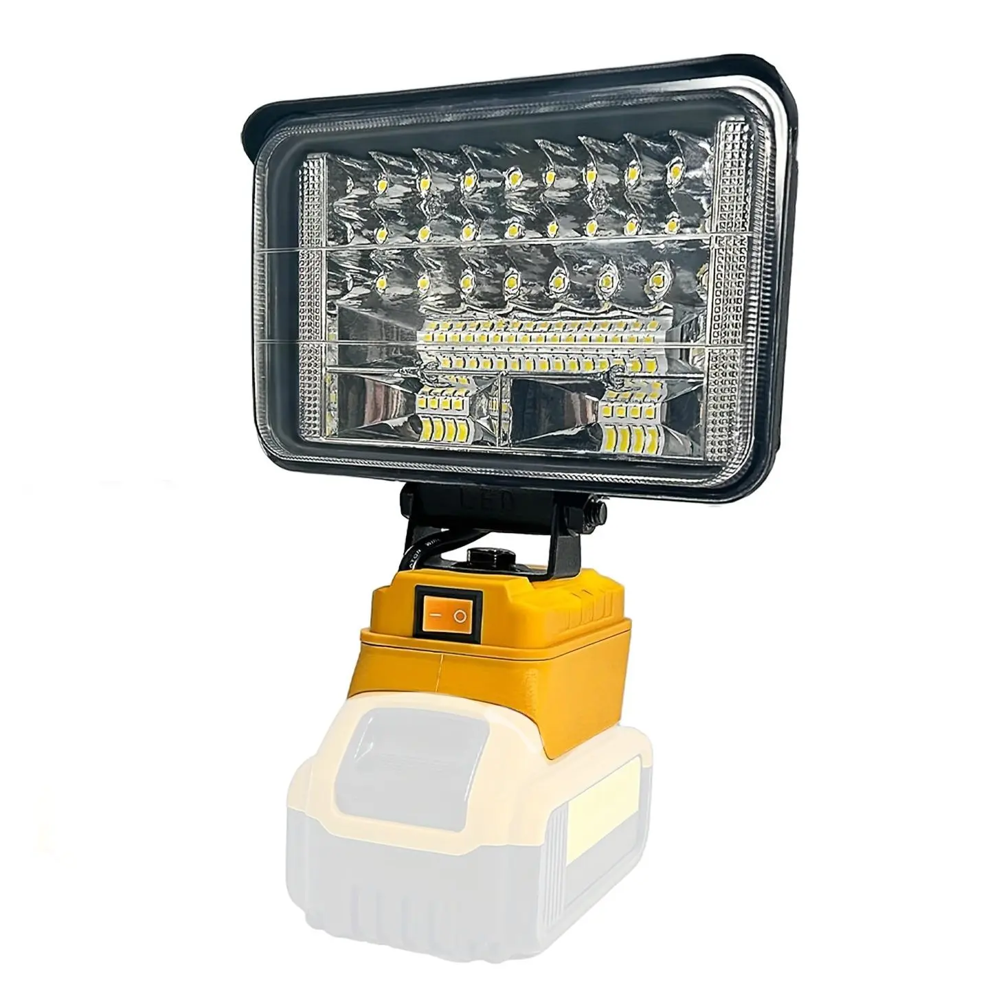 Wireless LED Spotlight, 3-8 Inch LED Light, Compatible with 20max Dewalt Battery, Dual USB Charging Port, Camping, Car Repair, Emergency Lighting, Dual USB Ports, Portable Spotlight