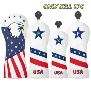 Eagle & Usa Elements Golf Head Covers, Fun Design Style, Fashionable Golf Club Cover, Compatible with Most Brands, 1pc/4pcs Set, Golf Accessories