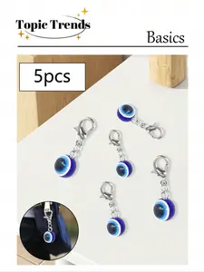 Blue Evil Eye Keychain, Lucky Alloy Key Ring, Backpack Bag Decoration, Car Key Pendant, Friend Memorial Gift, Ideal for Friends, Couples, Parties