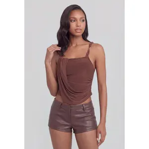 Raven Twist Strap Asymmetrical Blouse