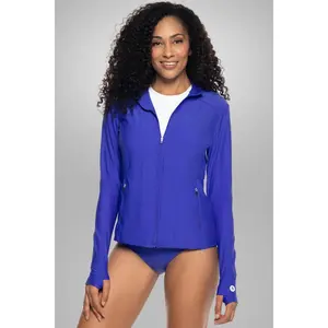 Women's Malawi Fitted Swim Jacket with Full Zip | Baja Blue