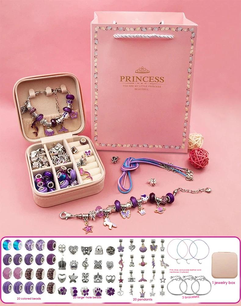 Beaded Jewelry Craft Kit with Soothing Color Scheme, Creative Bracelet & Necklace Making Set, Perfect Gift for Girls, Fun Handmade Activity