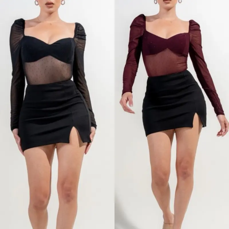 Jennifer Rhinestone Mesh Bodysuit