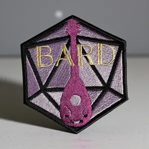 Bard D&D Embroidery Patch 3.87" X 3.43" - Durable Fabric Dungeons & Dragons Fan Gear Accessory for Bags & Hats
