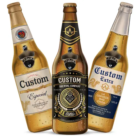 Custom Bottle Shape Bottle Opener - Made of natural wood - customizable Kitchen Utensils