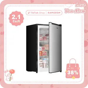 BANGSON 2.1 Cu.ft Small Upright Freezer, Single Door Mini Freestanding Freezer, Adjustable Thermostat, Energy-Efficient & Quiet, Compact Design