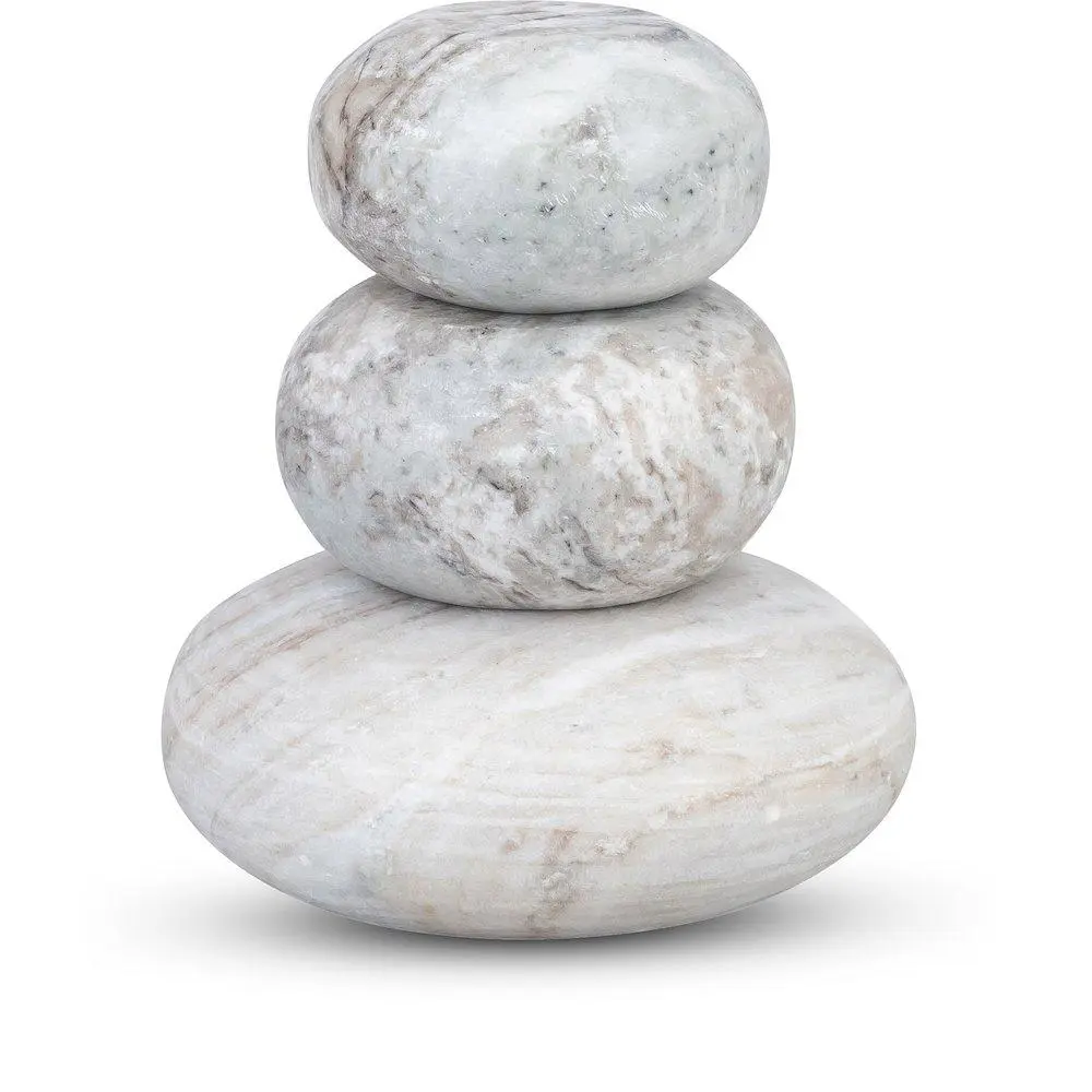 3pcs Decorative Pumpkin Brown Marble Figurine Ornaments - Home Decor Statues for Living Space Warmth Enhancement