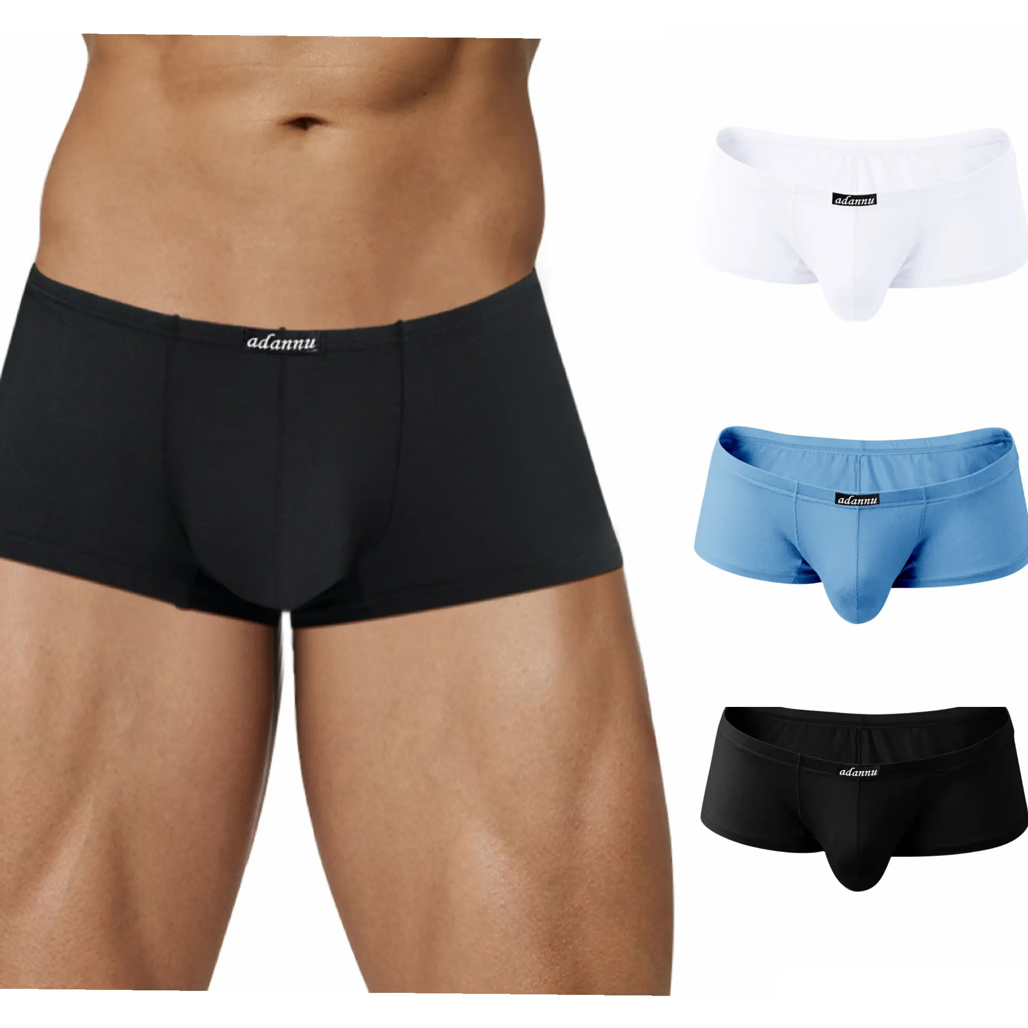 Men's Underwear Boxer Shorts Modal Solid Color Male Pants Low-Rise Hip-Hugging Slim Fit Soft Breathable Underpants Boxer Sports Underwear